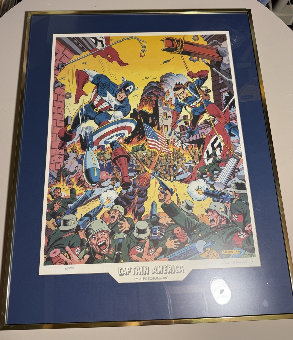 Alex Schomburg Captain America #37 Signed And Numbered Lithograph 95/150 W/COA Alex Schomburg Captain America #37 Signed And Numbered Lithograph 95/150 W/COA