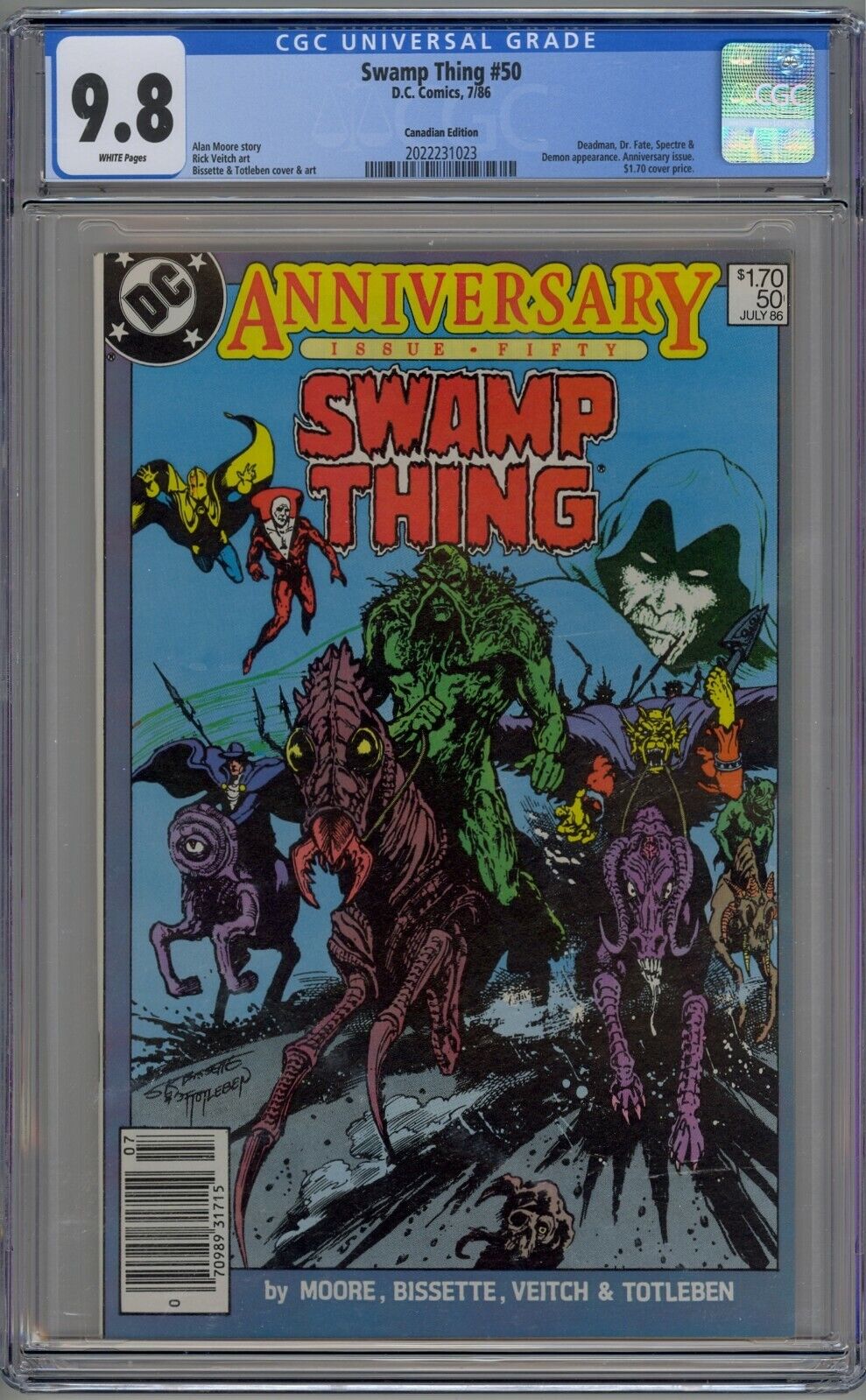 Swamp Thing #50 CGC 9.8 NM/MT Wp 1st Justice League Dark 1 of 2 Canadian Edition