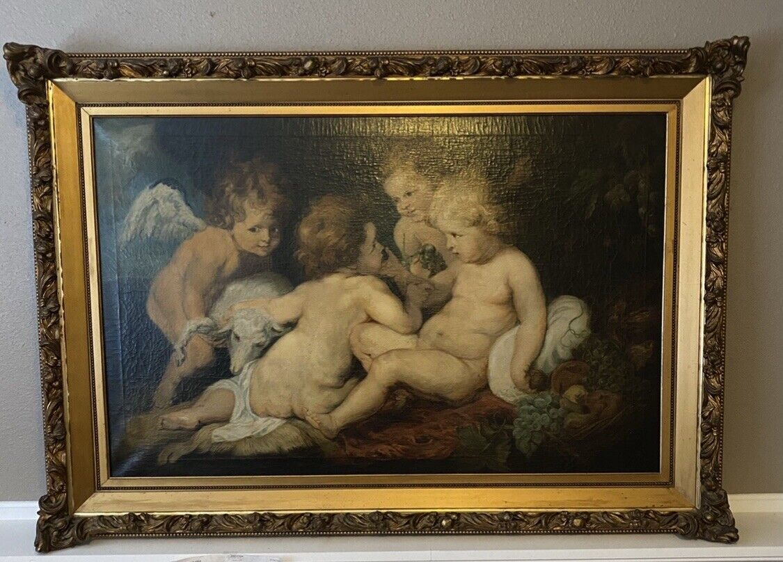 “The Christ Child With The Infant St John The Baptist And Putti In A Landscape”