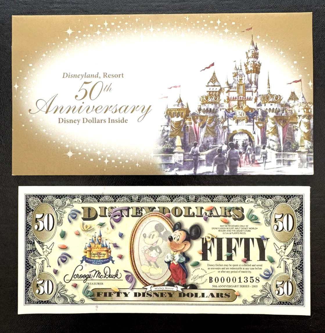 DISNEYLAND $50 DOLLAR 50th Anniversary Charles Boyer with Envelope B00001358 DISNEYLAND $50 DOLLAR 50th Anniversary Charles Boyer with Envelope B00001358