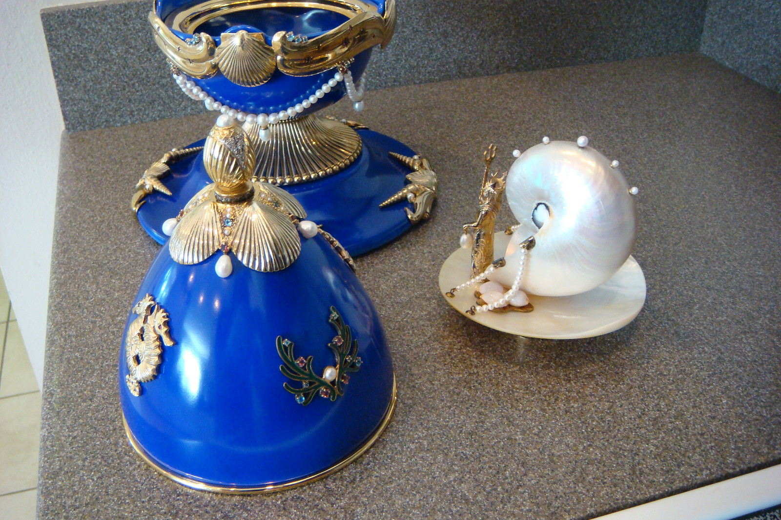 Theo Faberge St. Petersburg Collection Sea Fountain Egg # 5 / 15 Theo Faberge St. Petersburg Collection Sea Fountain Egg # 5 / 15