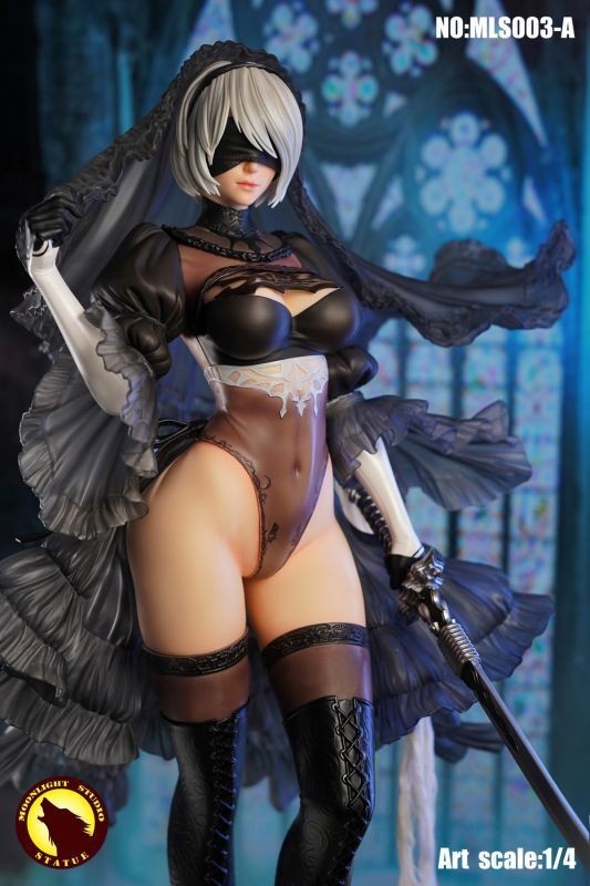2B NieR Automata Black Wedding Dress Ver. 1/4 Statue GK Figure Moonlight Studio 2B NieR Automata Black Wedding Dress Ver. 1/4 Statue GK Figure Moonlight Studio