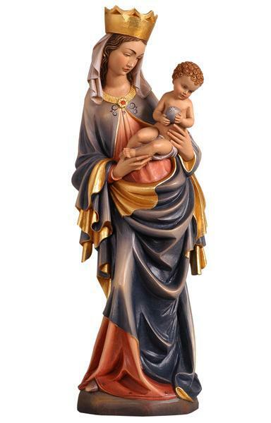 Statue Of Madonna With Jesus Child Wooden Of Val Gardena Various Measures