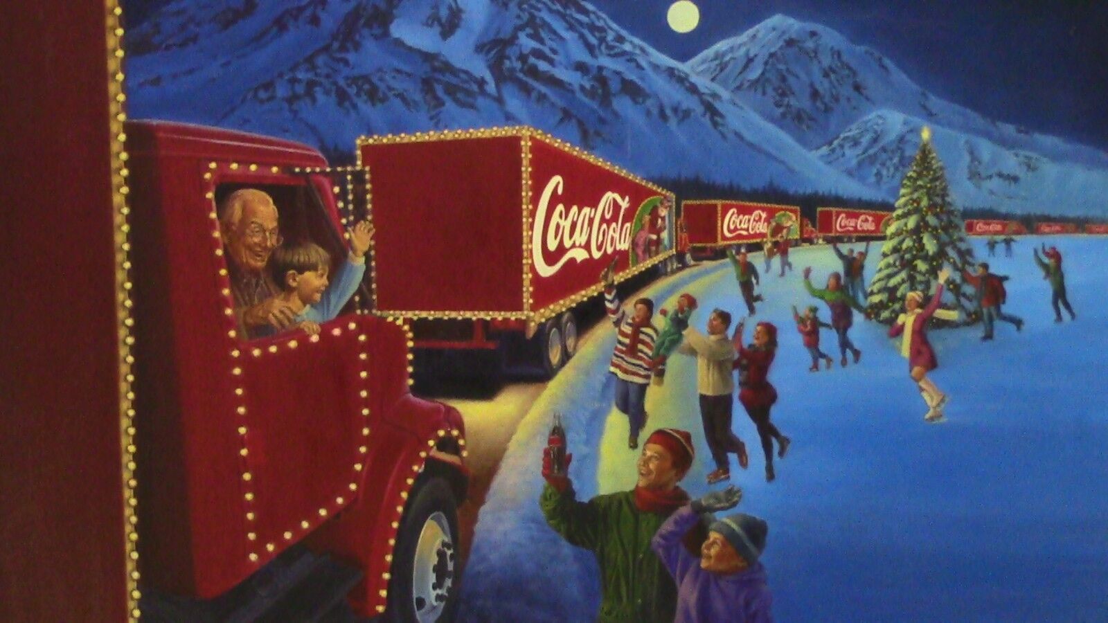 Original 1999-2000 Coca Cola Christmas Campaign Painting By Artist Brent Benger