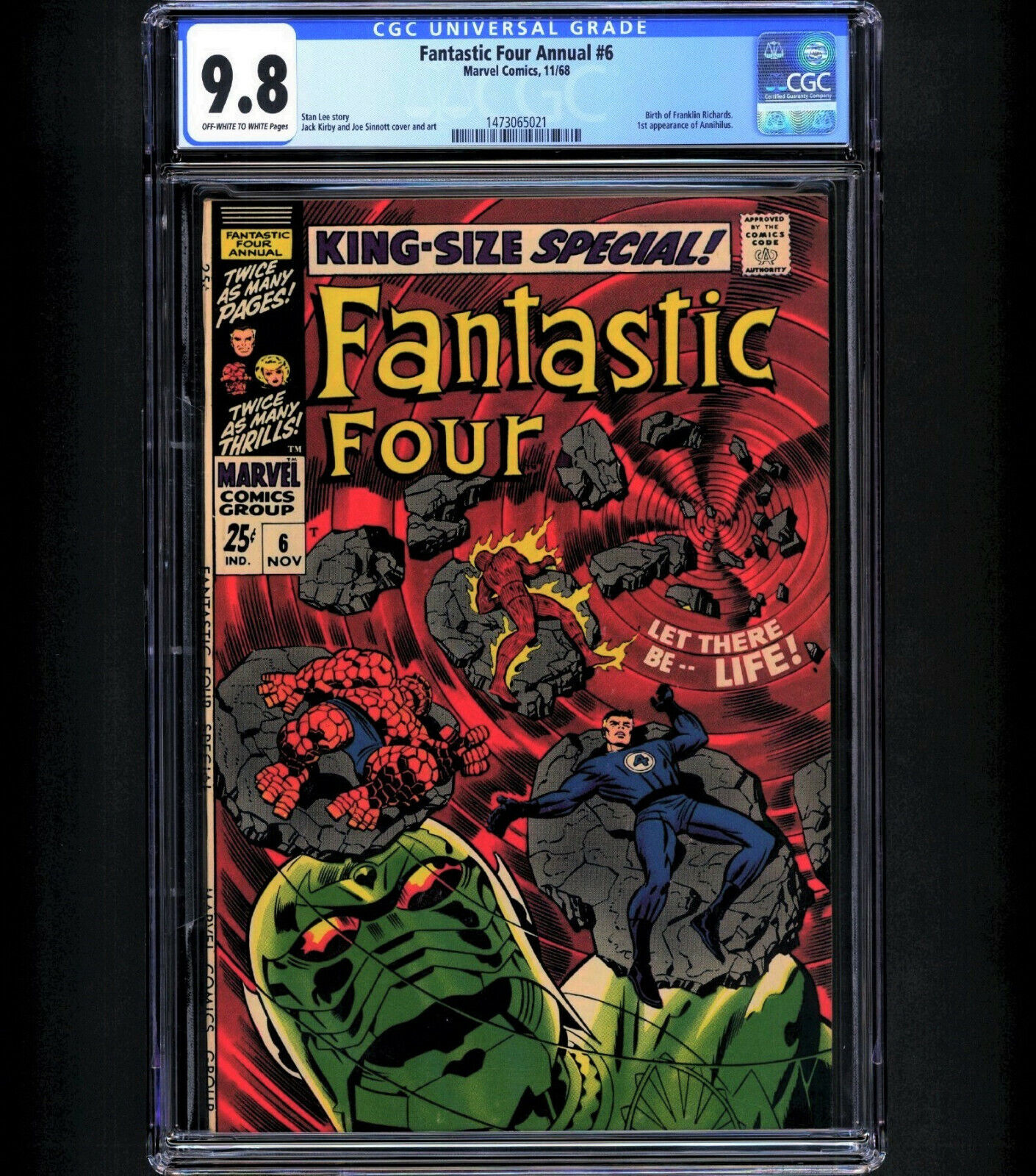Fantastic Four Annual #6 1 of 8 in CGC 9.8 1st Annihilus & Franklin Richards App
