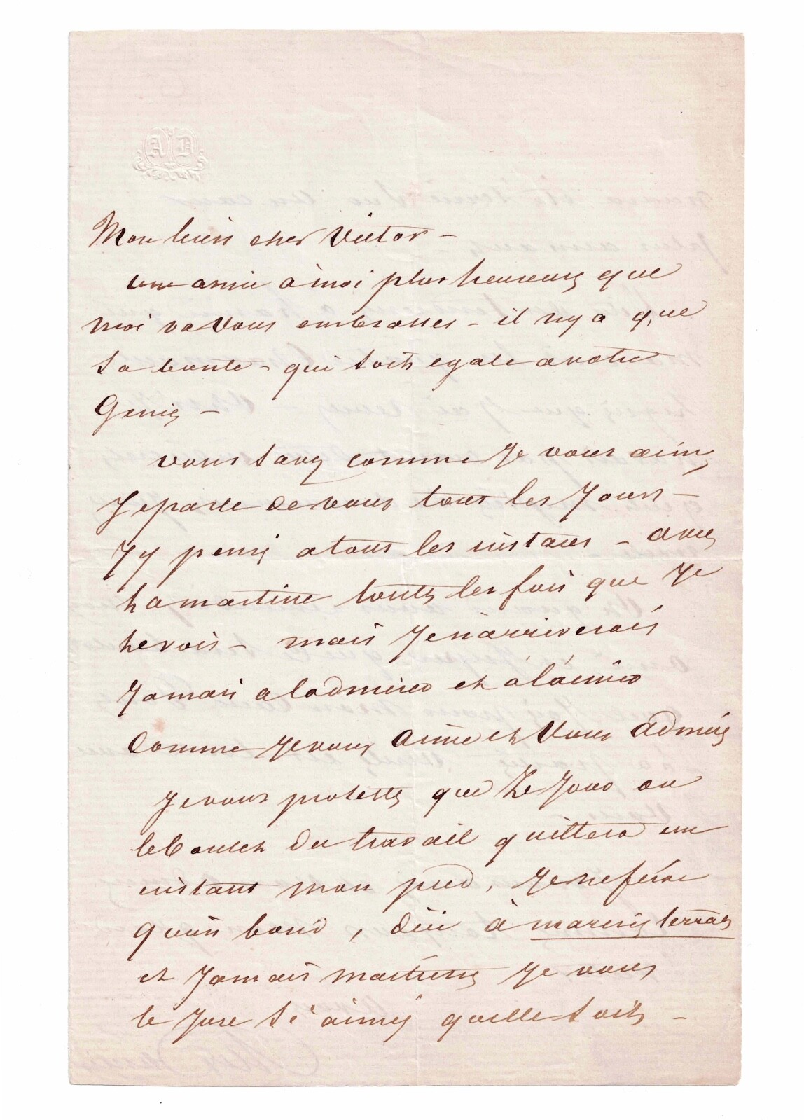 Alexandre DUMAS - Signed autograph letter to Victor HUGO, Jersey. Alexandre DUMAS - Signed autograph letter to Victor HUGO, Jersey.