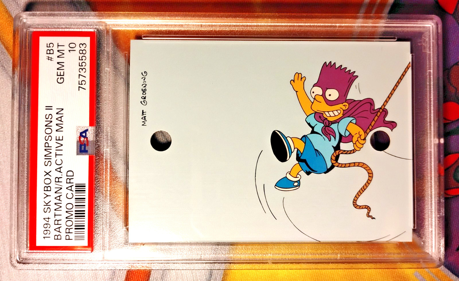 1994 THE SIMPSONS Series 2  Bartman Promo B5 Skybox Bongo Spinner PSA 10 Pop 2