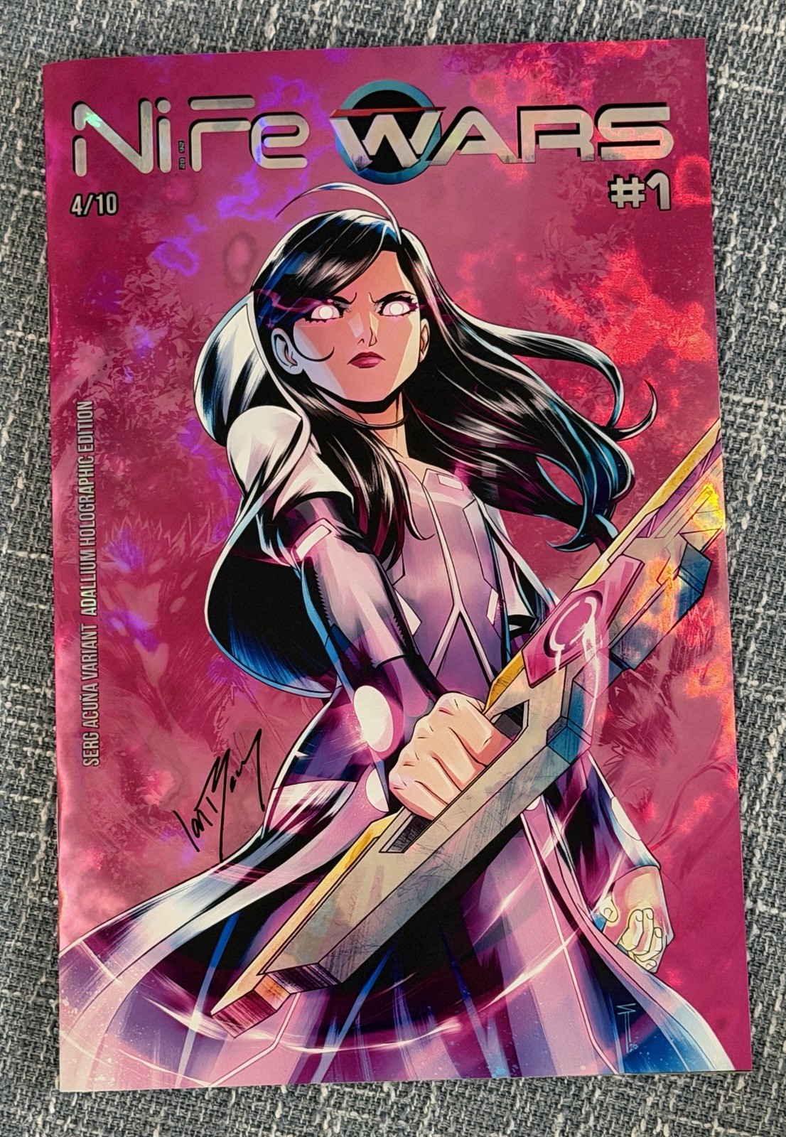 NiFe WARS COMIC #1 - ADALLIUM HOLO EDITION - AUTO - EXTREMELY LIMITED - 4/10 NiFe WARS COMIC #1 - ADALLIUM HOLO EDITION - AUTO - EXTREMELY LIMITED - 4/10