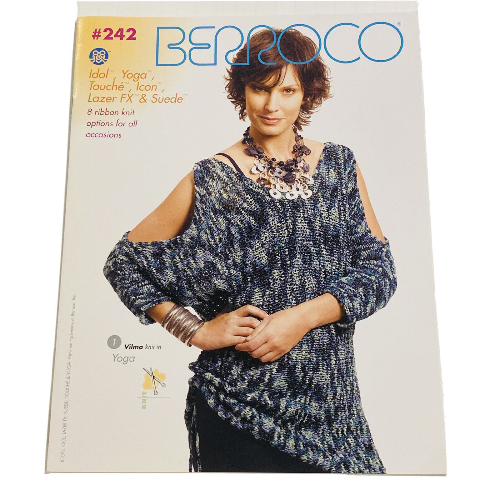 New Berroco Knitting Pattern Booklet #243 8 Ribbon Knit Options Sweaters Tops 