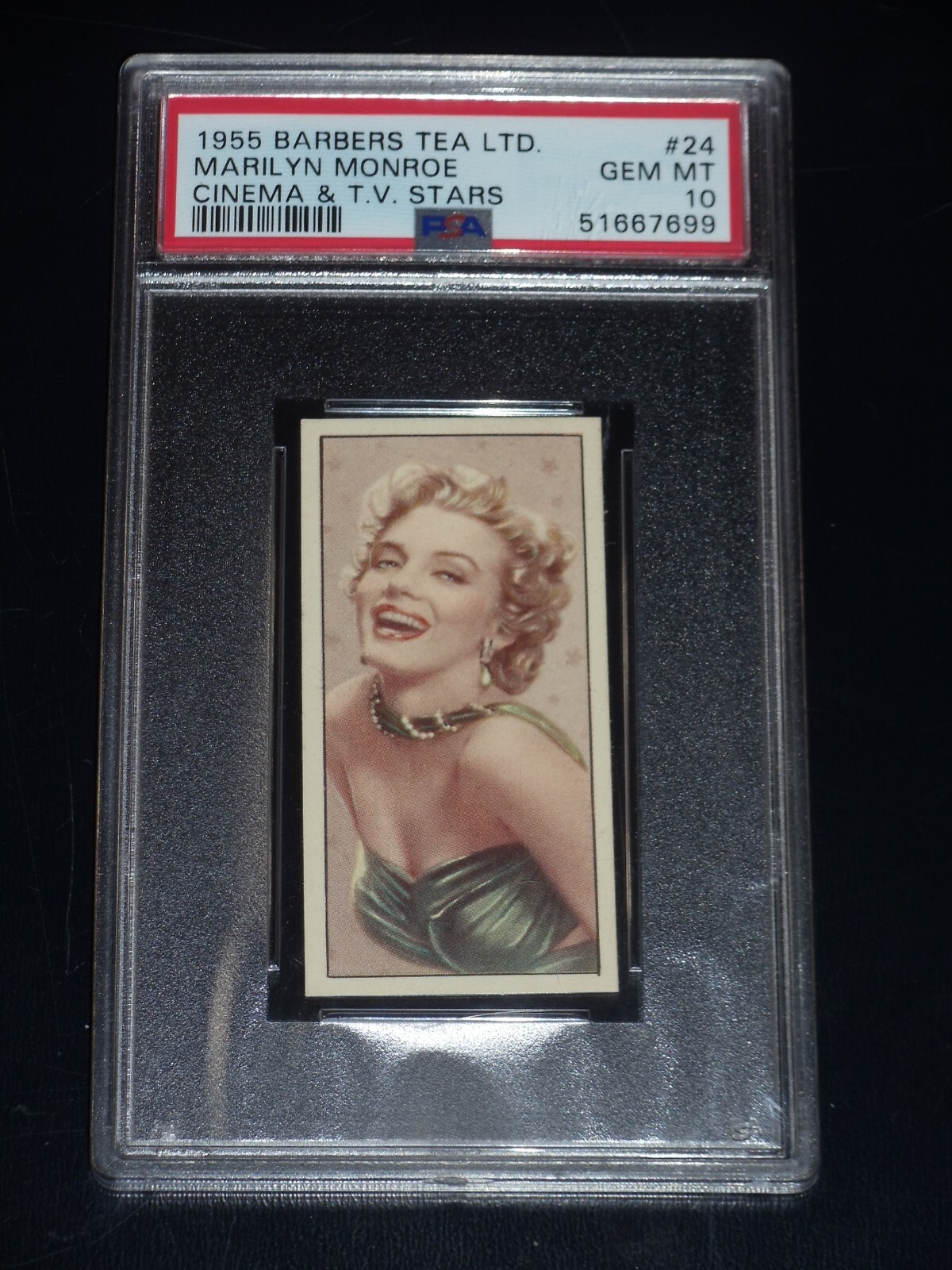 1955 Barbers Tea LTD Marilyn Monroe PSA 10 GEM MINT Cinema & TV Star POP 2 WOW