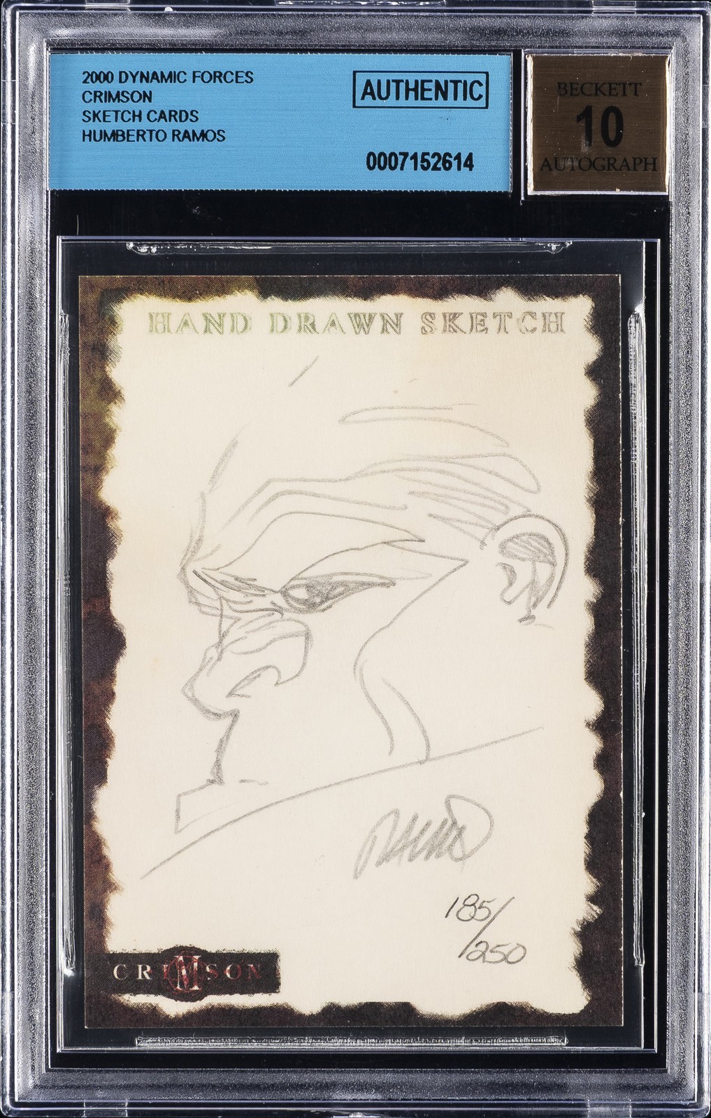 2000 DYNAMIC FORCES CRIMSON, SKETCH CARDS HUMBERTO RAMOS BGS AUTHENTIC 2000 DYNAMIC FORCES CRIMSON, SKETCH CARDS HUMBERTO RAMOS BGS AUTHENTIC