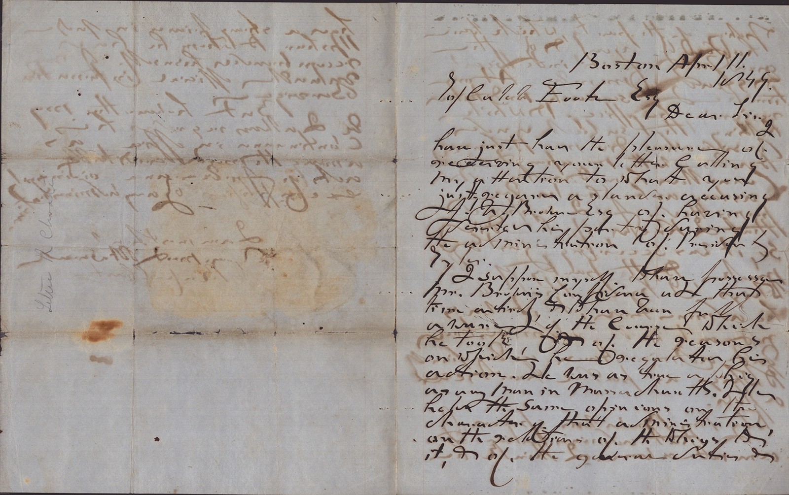 RUFUS CHOATE - AUTOGRAPH LETTER SIGNED 04/11/1849 RUFUS CHOATE - AUTOGRAPH LETTER SIGNED 04/11/1849