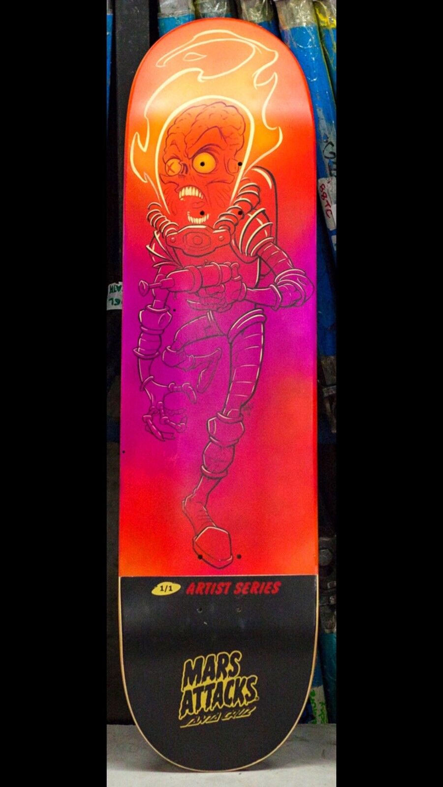 Mars Attacks Santa Cruz Skateboard Deck LTD 50 Super Custom Artist: Beast 1/1