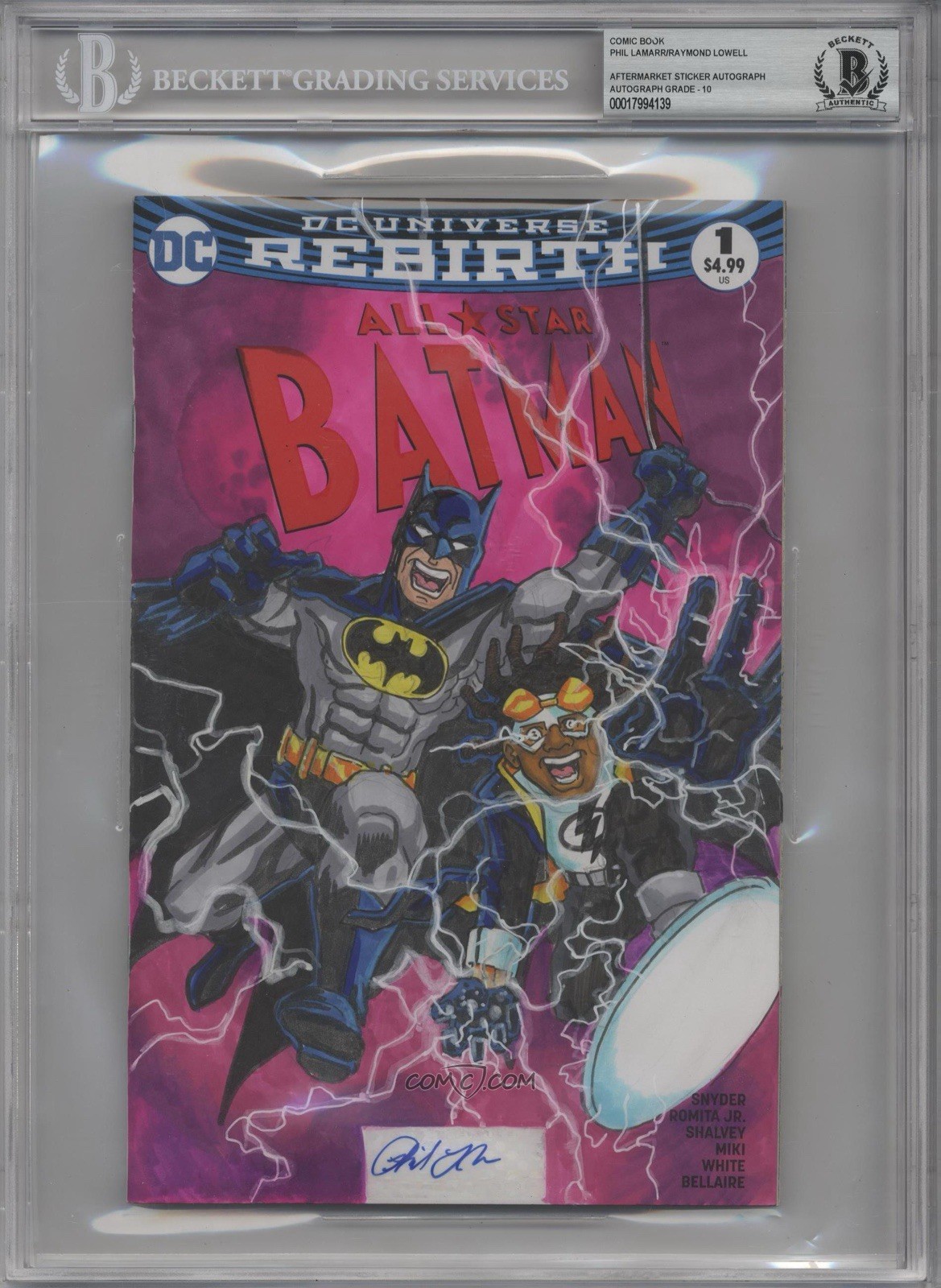 STATIC SHOCK BATMAN DC PHIL LAMARR SIGNED AUTO ORIGINAL ART COMIC COVER 1/1 BAS