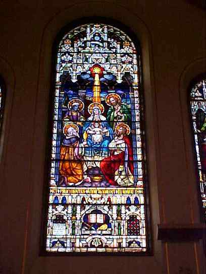 Large German Stained Glass Church Window, 176 Large German Stained Glass Church Window, 176