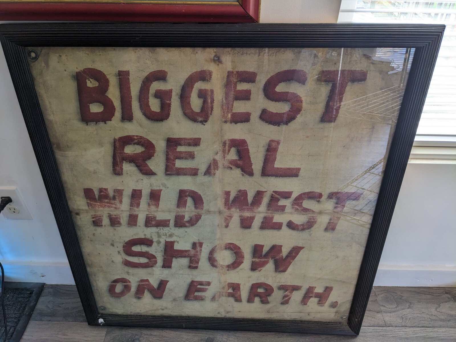 Vintage Biggest Wild West Show Cloth Sign - Buffalo Bill's Wild West shows