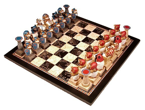 Wee Forest Folk Egyptian Chess Set - All 32 Pieces, Board, & Plastic Storage Bin Wee Forest Folk Egyptian Chess Set - All 32 Pieces, Board, & Plastic Storage Bin