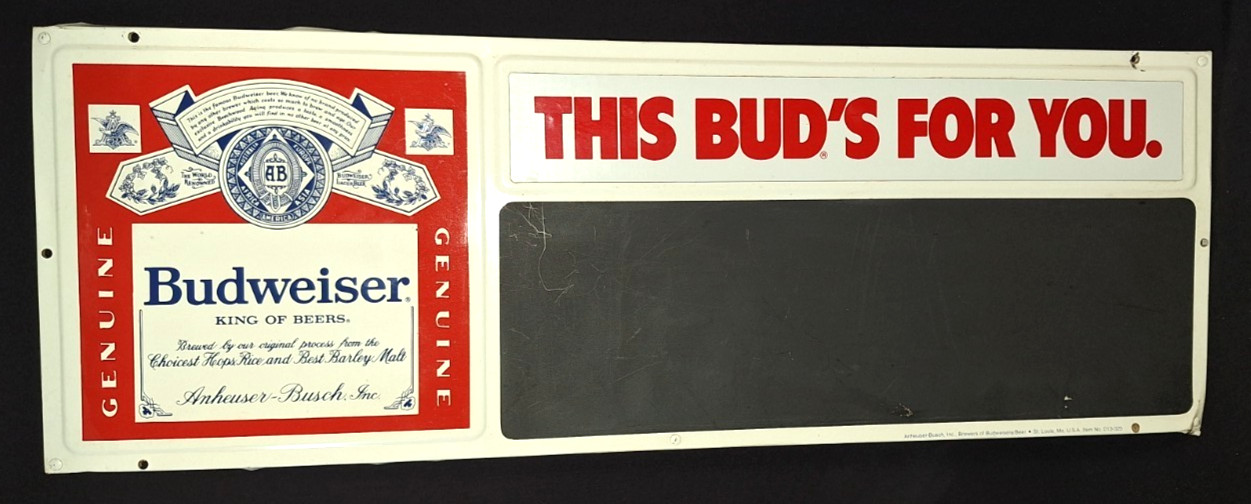VTG BUDWEISER BUD BEER CHALKBOARD 24