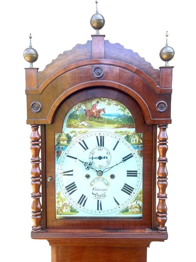 Antique 8-Day Mahogany Longcase Grandfather Clock Vincent of Bath 214cm Antique 8-Day Mahogany Longcase Grandfather Clock Vincent of Bath 214cm