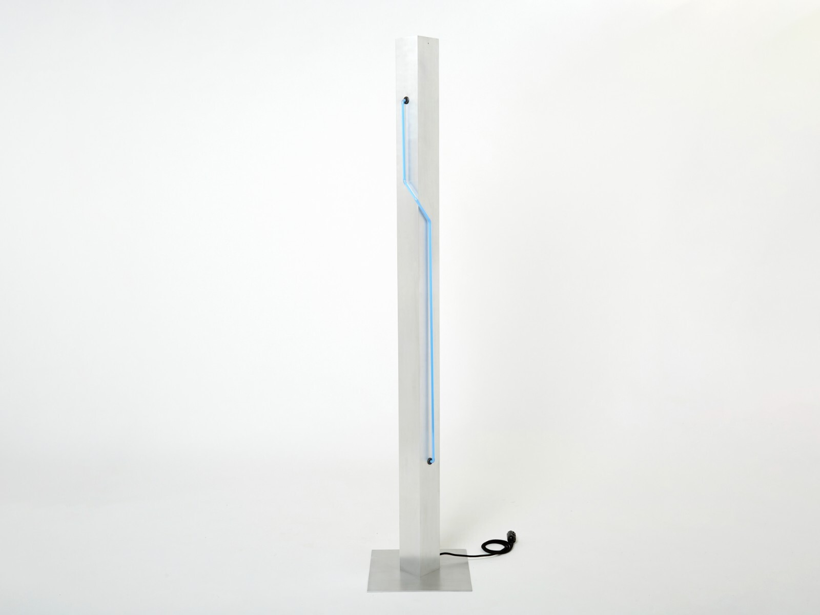 Blue Neon steel Floor Lamp by Rudi Stern and Dan Chelsea for Kovacs 1983 Blue Neon steel Floor Lamp by Rudi Stern and Dan Chelsea for Kovacs 1983
