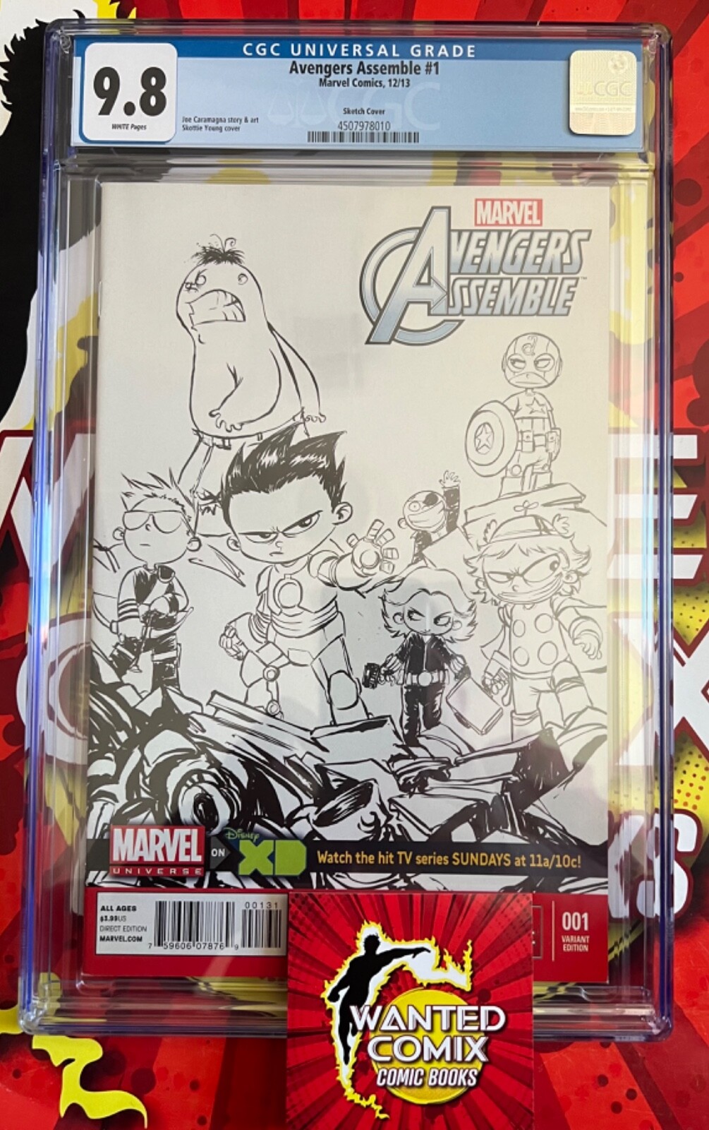 Avengers Assemble #1 1:75 Skottie Young Sketch Variant CGC 9.8 only 1 on census