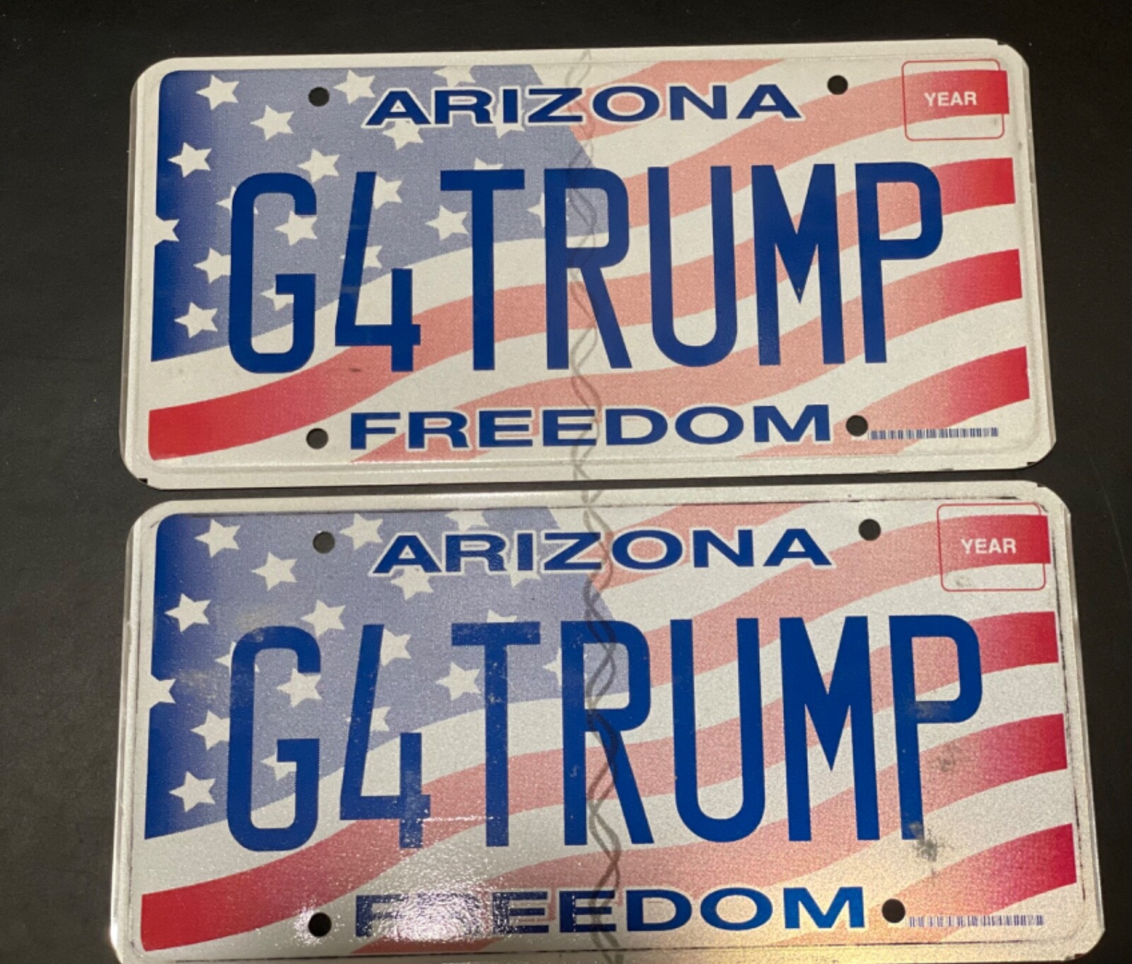 Trump 2016 Original Arizona Freedom License Plate G4TRUMP Never Installed Trump 2016 Original Arizona Freedom License Plate G4TRUMP Never Installed