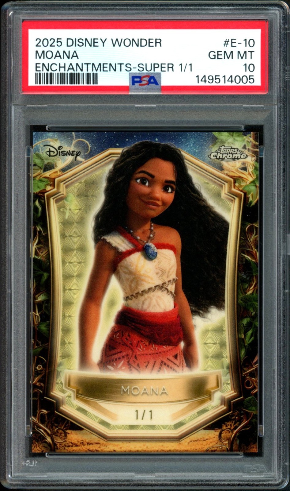 2025 TOPPS DISNEY WONDER MOANA ENCHANTMENTS PSA 10 SUPERFRACTOR 1/1 