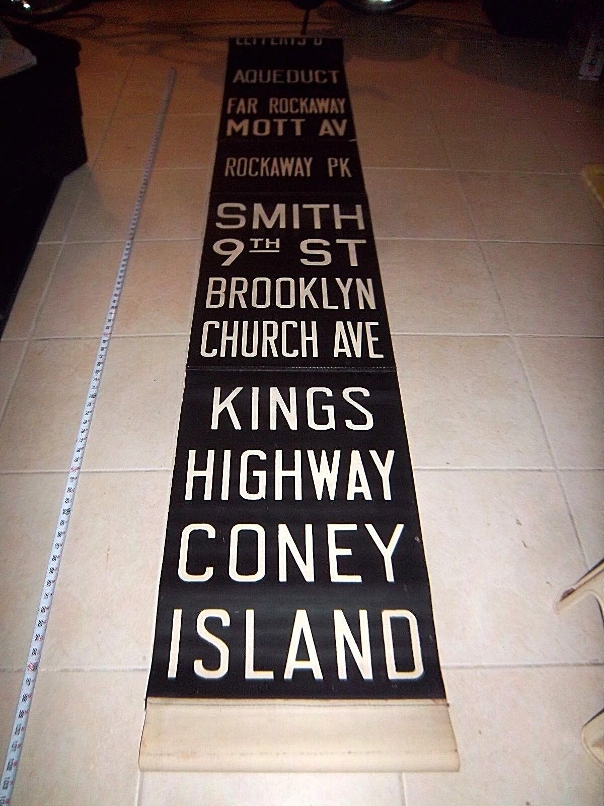 30 FT. NY NYC SUBWAY ROLL SIGN CONEY ISLAND BROOKLYN SMITH 9 ST UNCUT HISTORICAL