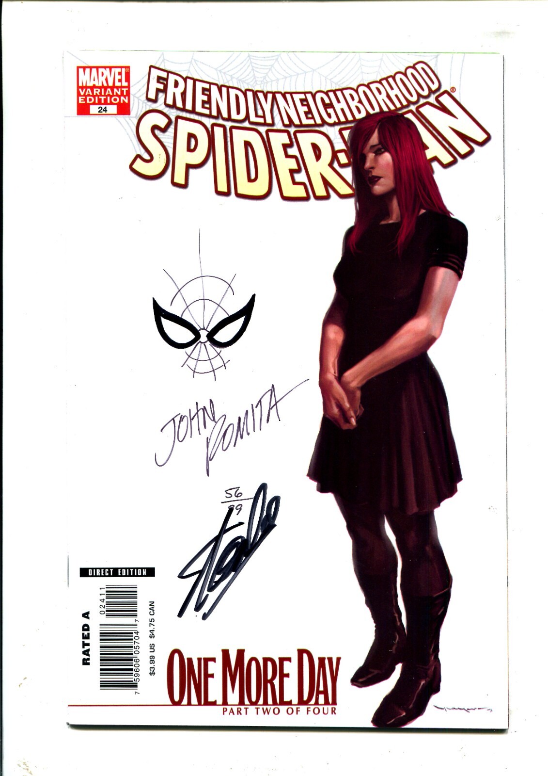 Friendly Neighborhood Spider-Man #24 Signed John Romita + Stan Lee (9.2ob) 2007