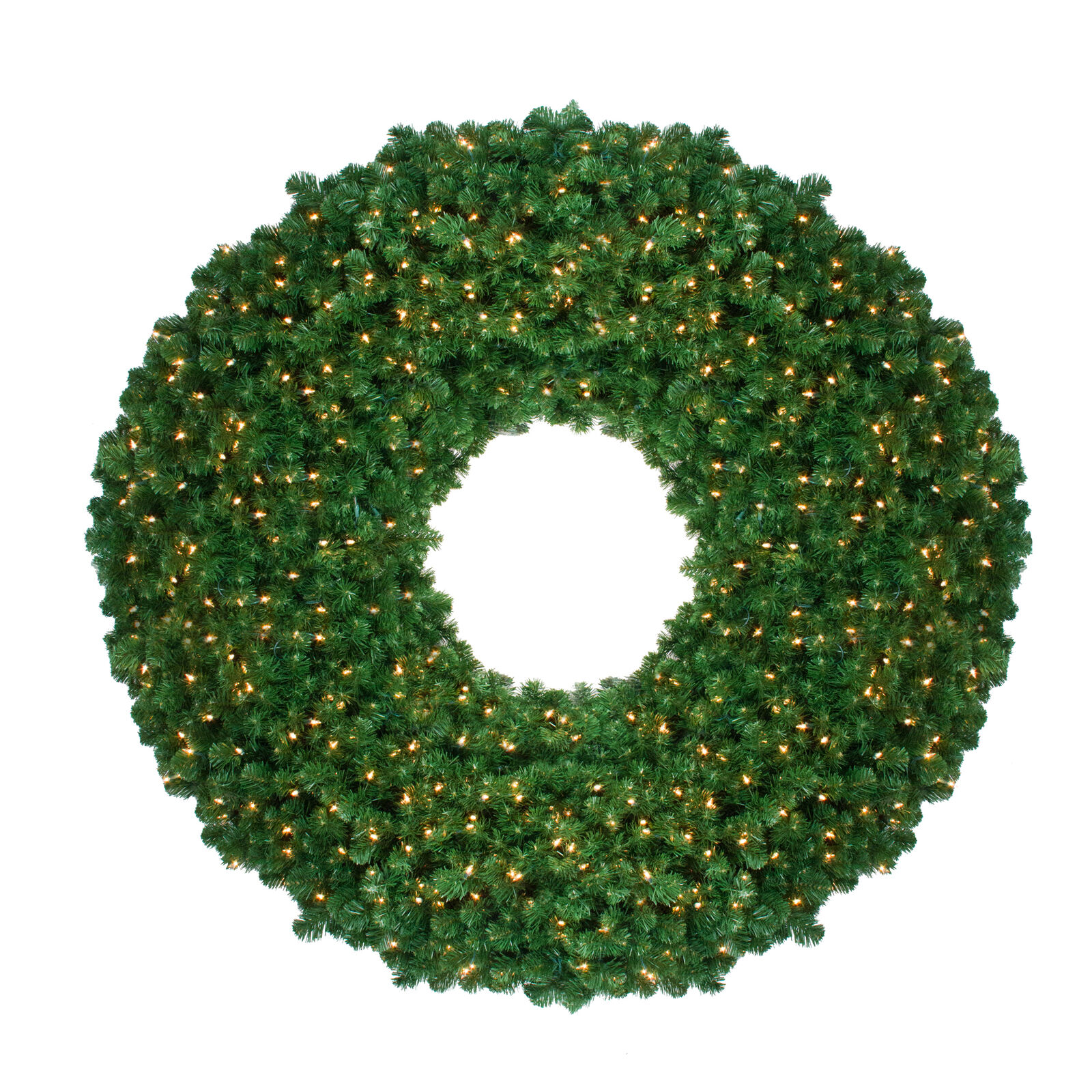 Northlight 12ft Commercial Olympia Pine Artificial Christmas Wreath Clear Lights