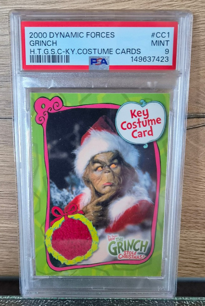 Dynamic Forces 2000 Grinch Jim Carrey Costume Card Patch PSA 9 Highest Grade Dynamic Forces 2000 Grinch Jim Carrey Costume Card Patch PSA 9 Highest Grade