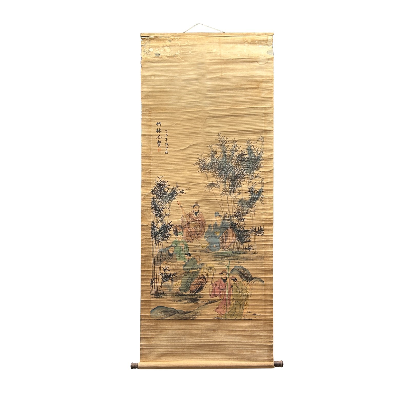 Chinese Ink Brush Seven Sages of the Bamboo Grove Scroll Painting Wall Art jk251 Chinese Ink Brush Seven Sages of the Bamboo Grove Scroll Painting Wall Art jk251
