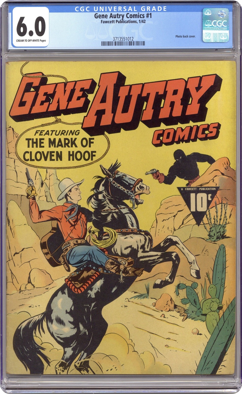 Gene Autry Comics #1 CGC 6.0 1941 3713551012 Gene Autry Comics #1 CGC 6.0 1941 3713551012