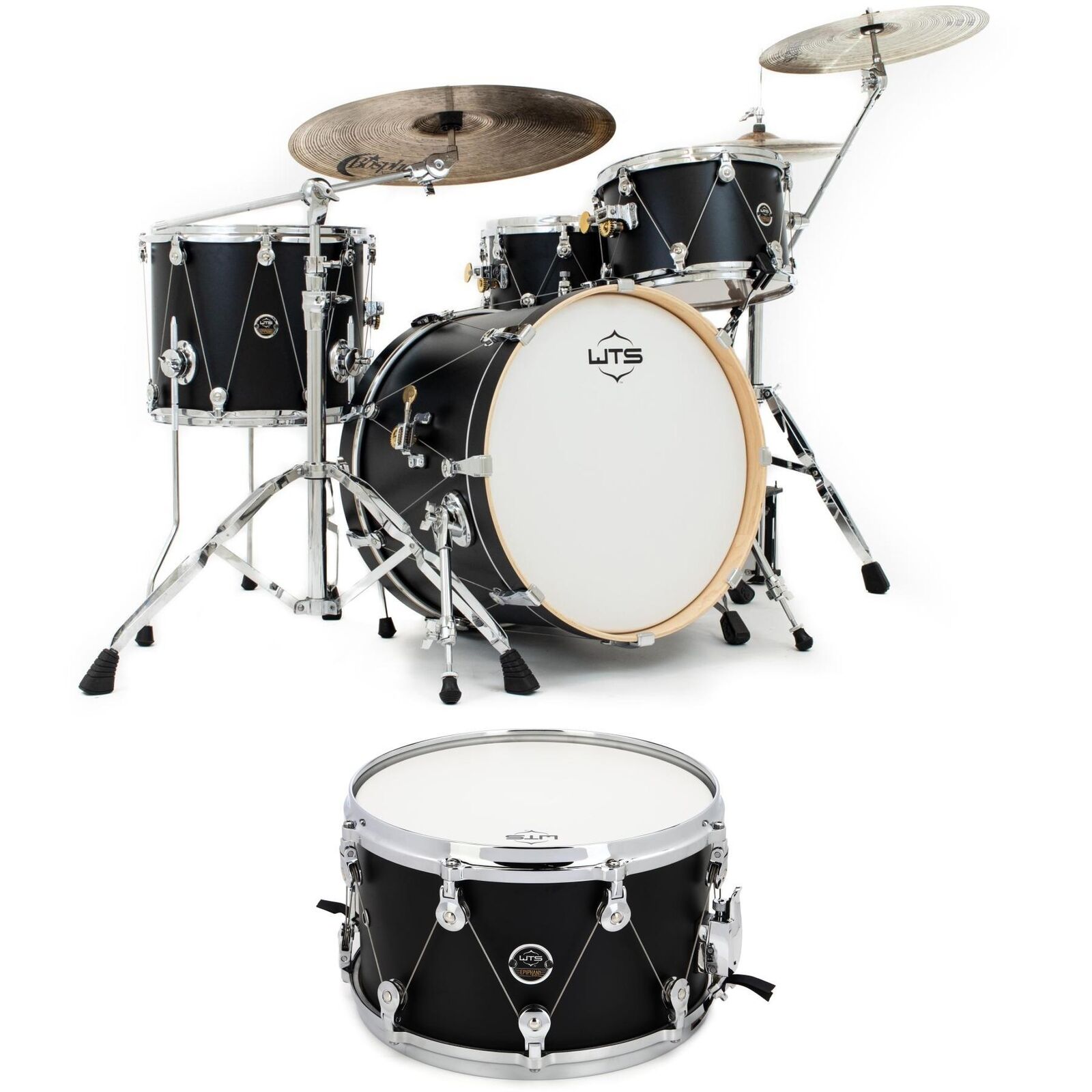 Welch Tuning Systems Epiphany Series 3-piece Shell Pack with Snare - Matte Black