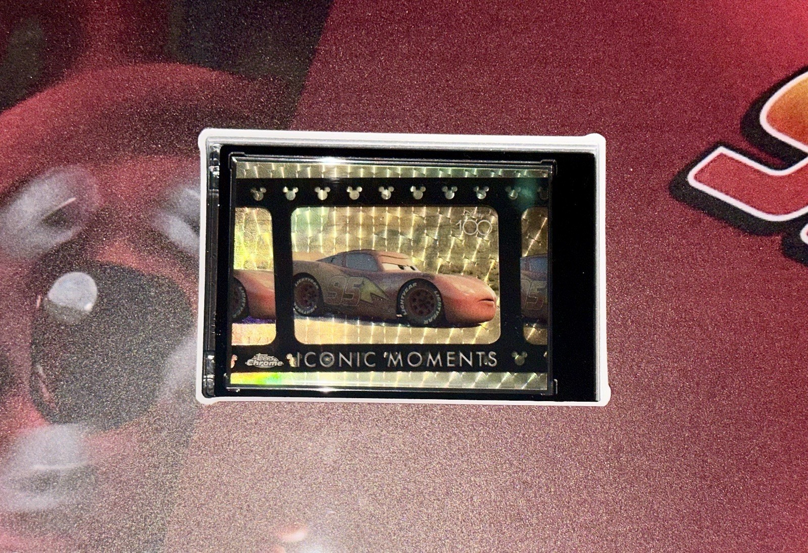2023 Topps Chrome Disney 100 Lightning McQueen IM Superfractor Rainbow.