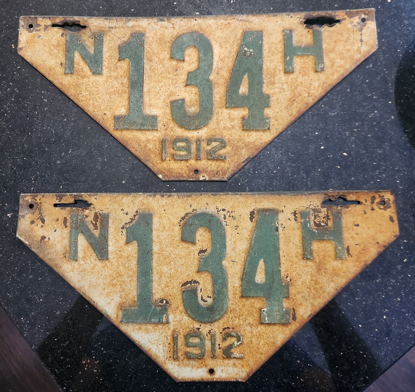 Pair of 1912 New Hampshire NH License Plates Plate Non-Resident Visitor Car Tag Pair of 1912 New Hampshire NH License Plates Plate Non-Resident Visitor Car Tag