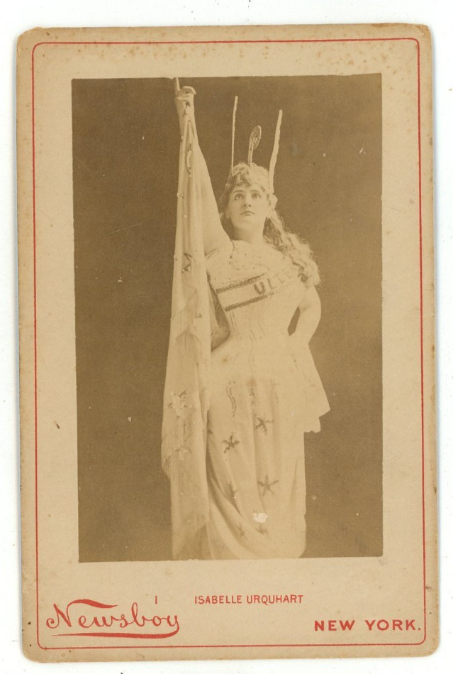 Vintage Newsboy Cabinet Card Actress & Opera Singer Isabelle Urquhart