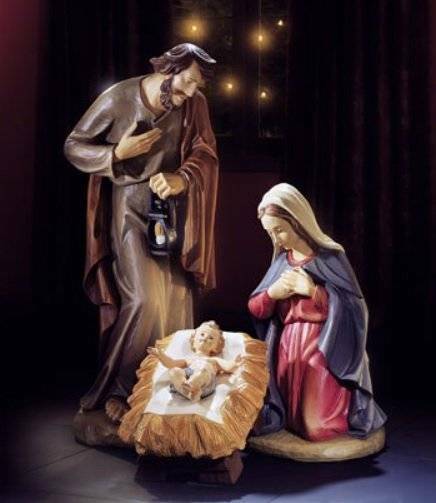 Outdoor Nativity Set Holy Family 32 inch Indoor Outdoor Resin Colored