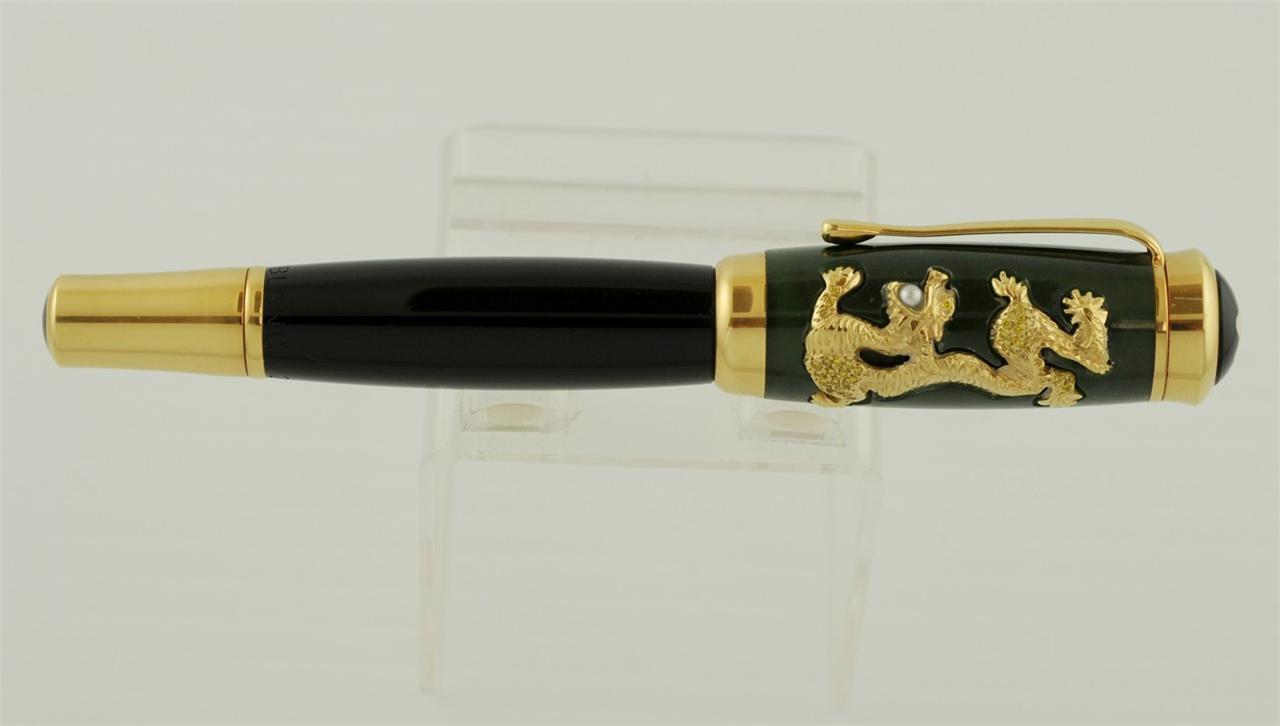 2002 MONTBLANC QING DYNASTY 88 LIMITED EDITION FOUNTAIN PEN SOLID GOLD JADE CAP