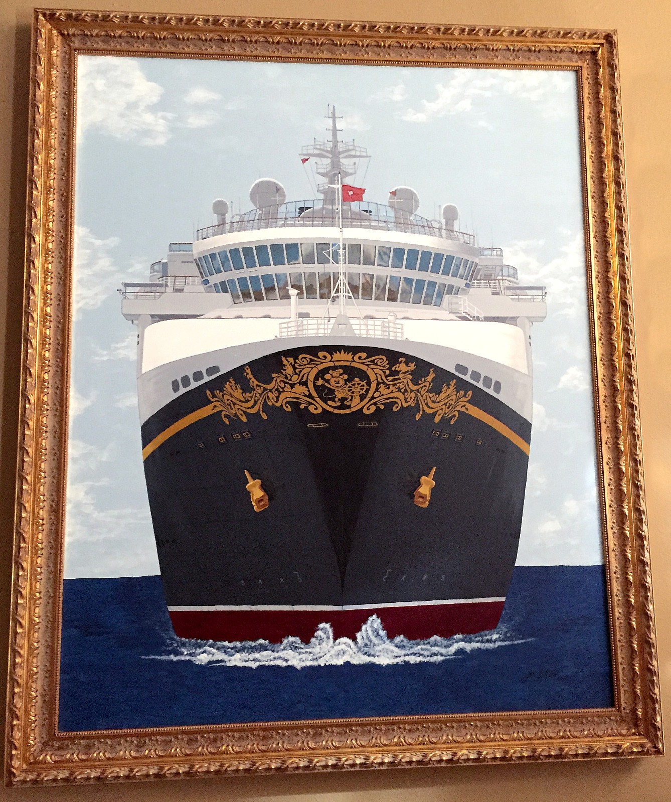 4'x5' Disney Cruise Line Disney Wonder Framed Acrylic Painting in 4