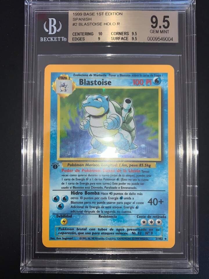 Pokemon - Blastoise Base Set - First Edition BGS 9.5 - Spanish - GEM MINT Pokemon - Blastoise Base Set - First Edition BGS 9.5 - Spanish - GEM MINT