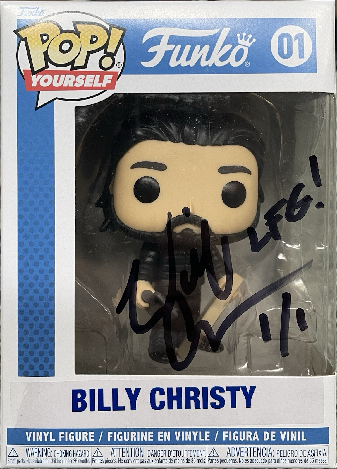Billy Christy Funko Pop Yourself 1/1 Autographed LFG Inscription RARE
