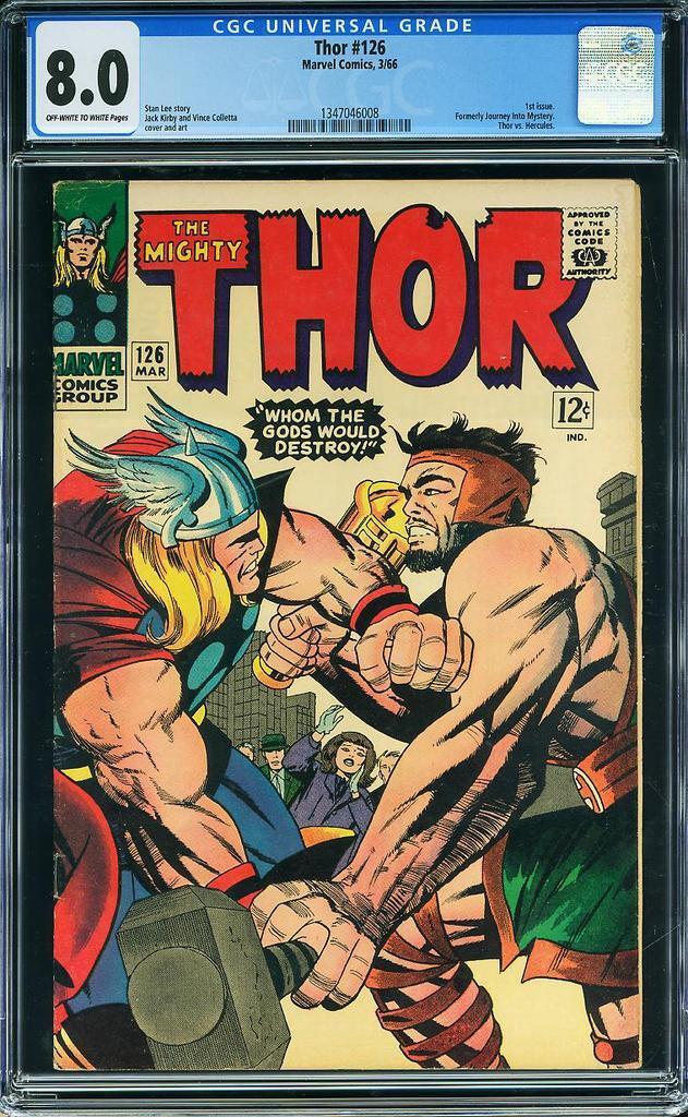 Thor #126 CGC 8.0 1966 1st Issue Avengers Iron Man Thor F7 138 cm SALE
