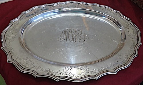 RARE USS ARIZONA STERLING PRESENTATION TRAY WARDROOM OFFICERS, PRE DEC.7TH.41 RARE USS ARIZONA STERLING PRESENTATION TRAY WARDROOM OFFICERS, PRE DEC.7TH.41