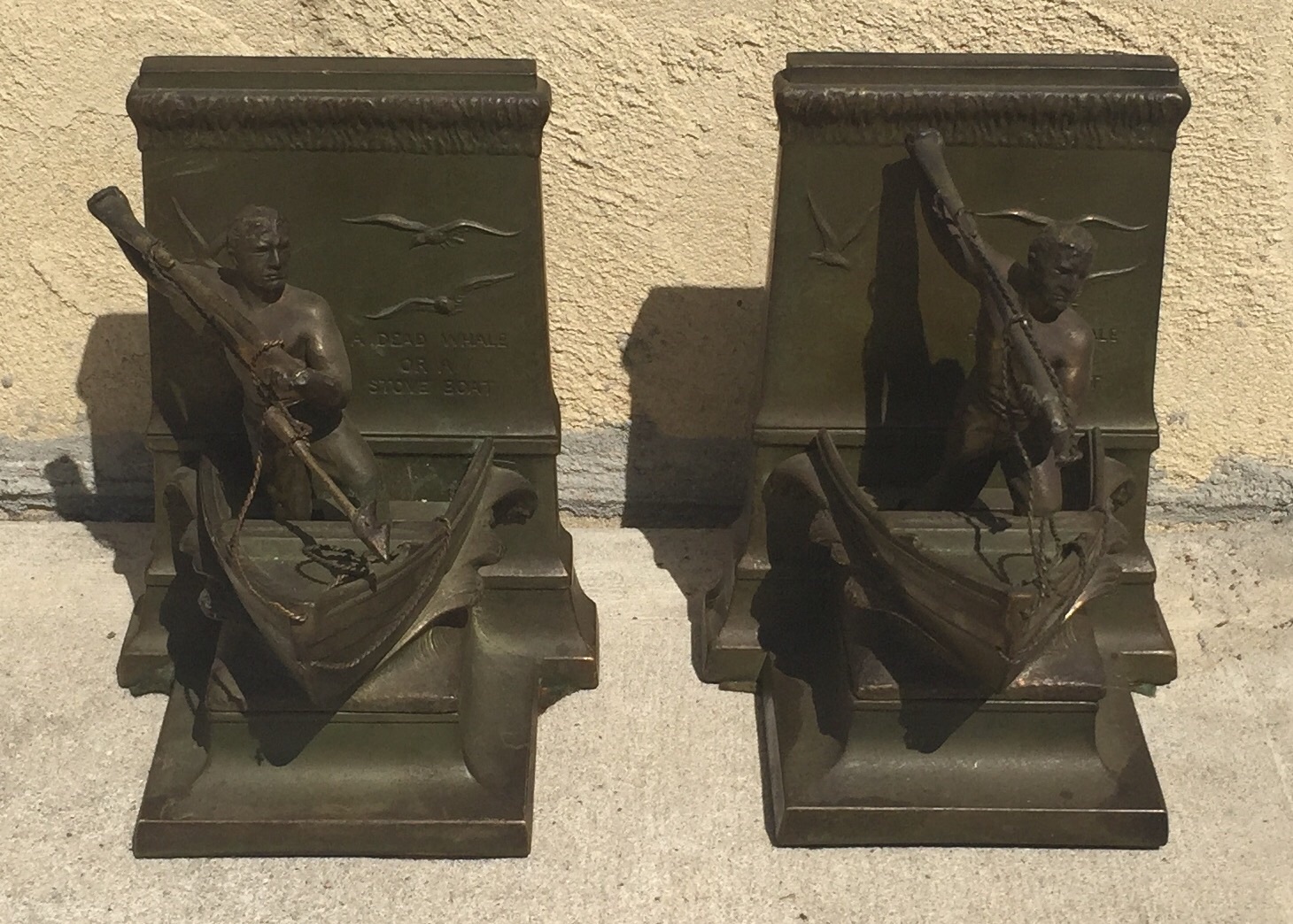 ANTIQUE BRONZE ? JB JENNINGS BROTHERS BOOK ENDS ANTIQUE BRONZE ? JB JENNINGS BROTHERS BOOK ENDS