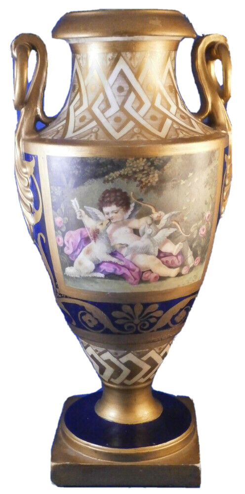 Antique 19tC Coalport / Worcester Porcelain Baxter Scenic Vase Porzellan English Antique 19tC Coalport / Worcester Porcelain Baxter Scenic Vase Porzellan English
