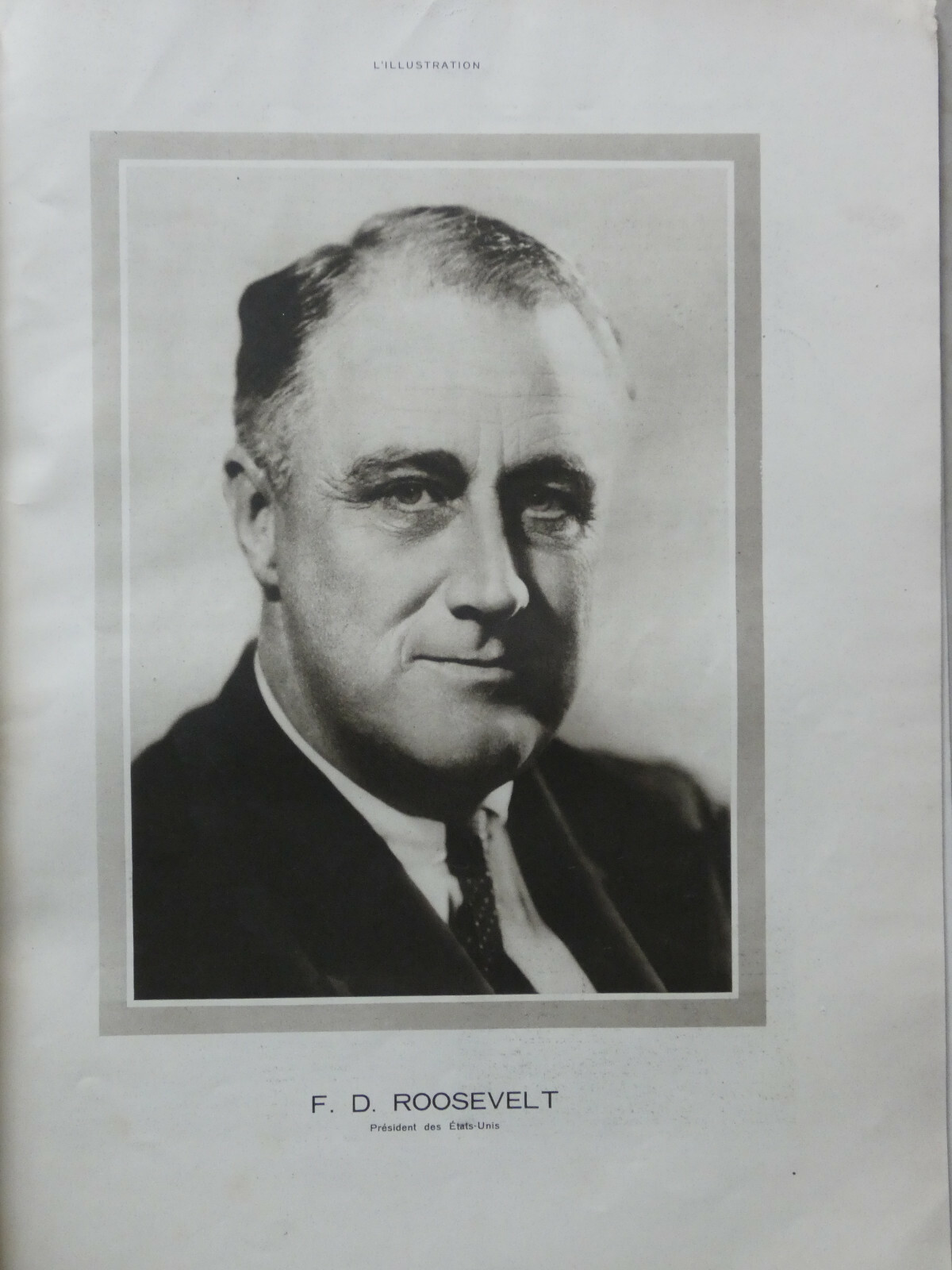 ORIGINAL PRESS ARTICLE FROM 1937 Portrait F.D. ROOSEVELT President of the U.S.A ORIGINAL PRESS ARTICLE FROM 1937 Portrait F.D. ROOSEVELT President of the U.S.A