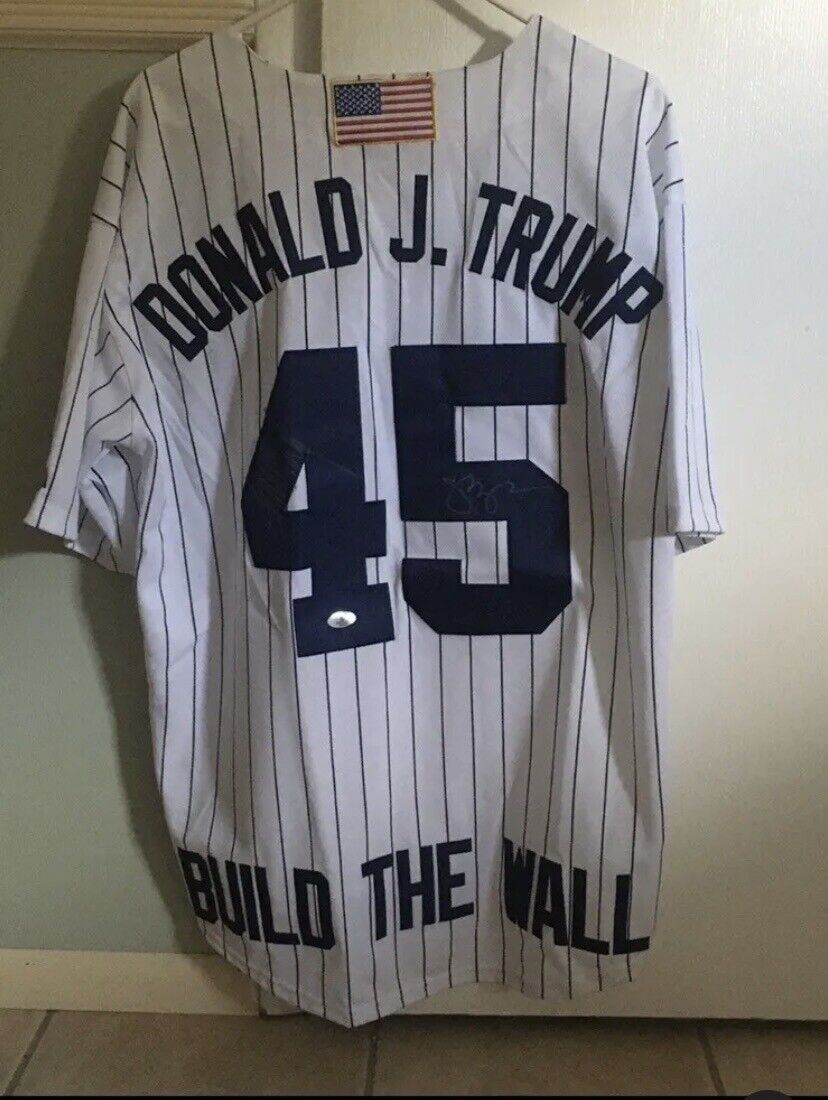 President Trump & Mike Pence Signed “Build The Wall” Jersey Beckett COA