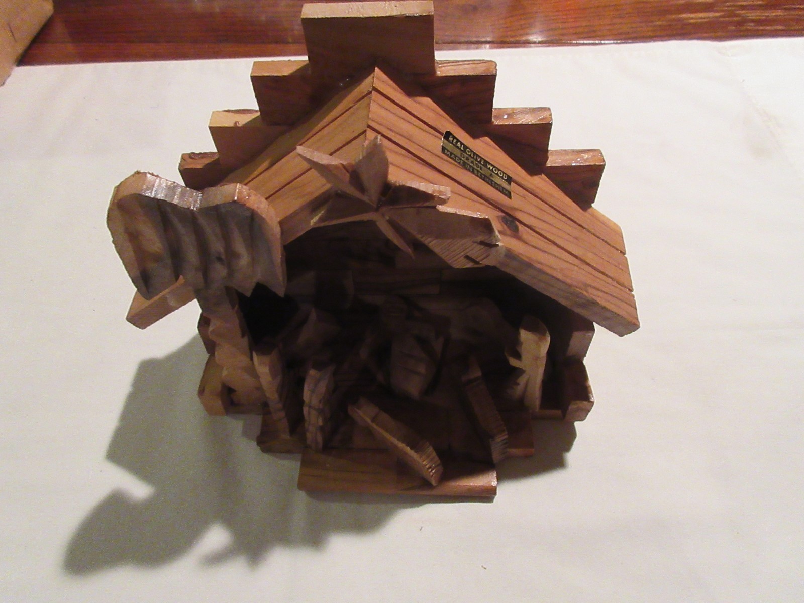 Nativity Wood Scene, Real Olive Wood, Grade A, Made In Bethlehem