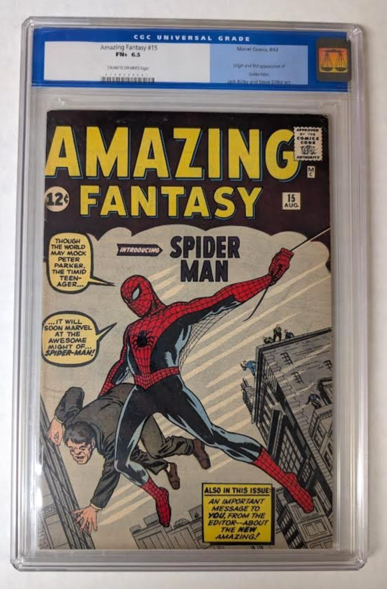 Amazing Fantasy #15 CGC 6.5 FN+ Marvel Comics 1962 Silver Age KEY 1st Spider-Man Amazing Fantasy #15 CGC 6.5 FN+ Marvel Comics 1962 Silver Age KEY 1st Spider-Man